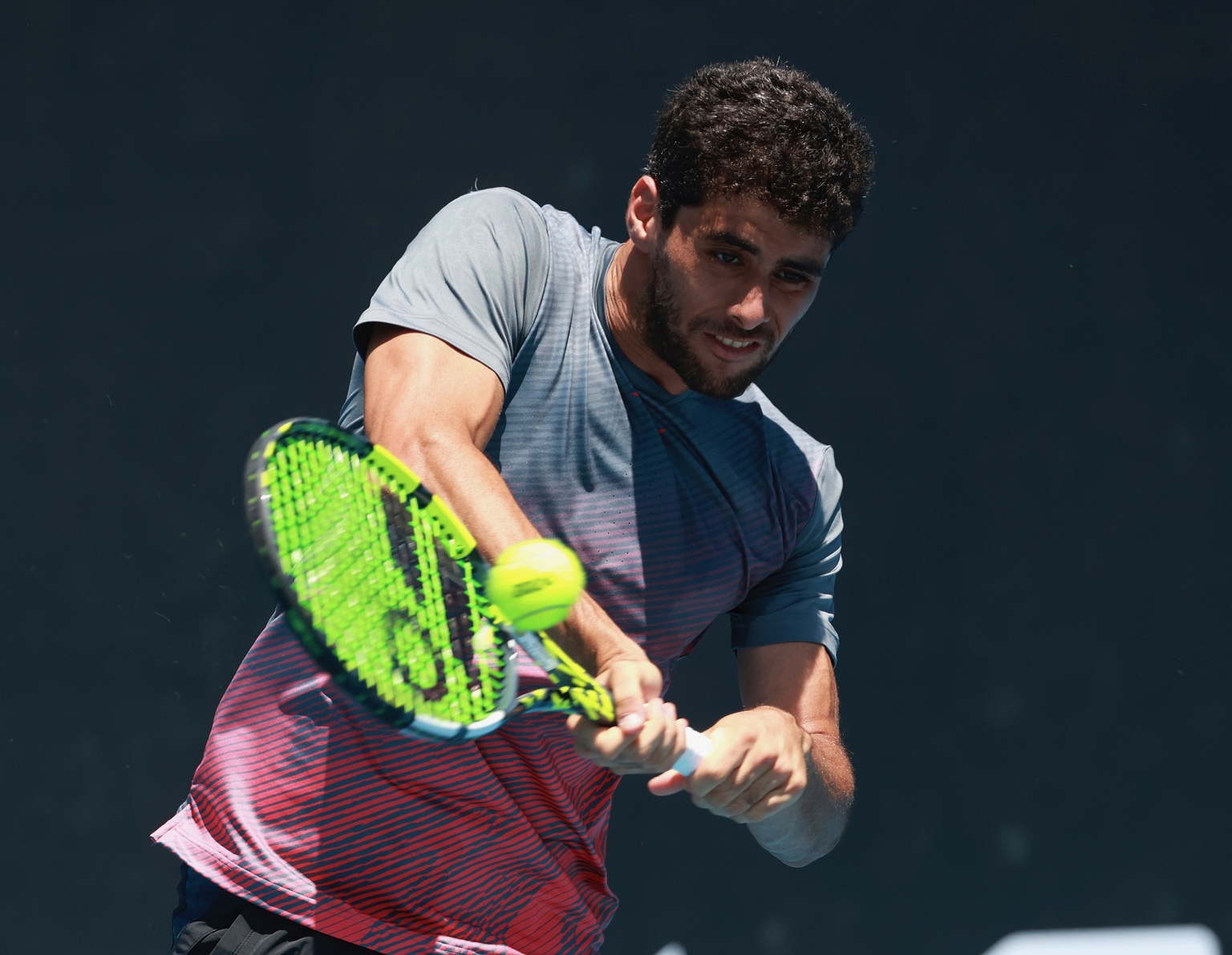 Professional tennis player in action