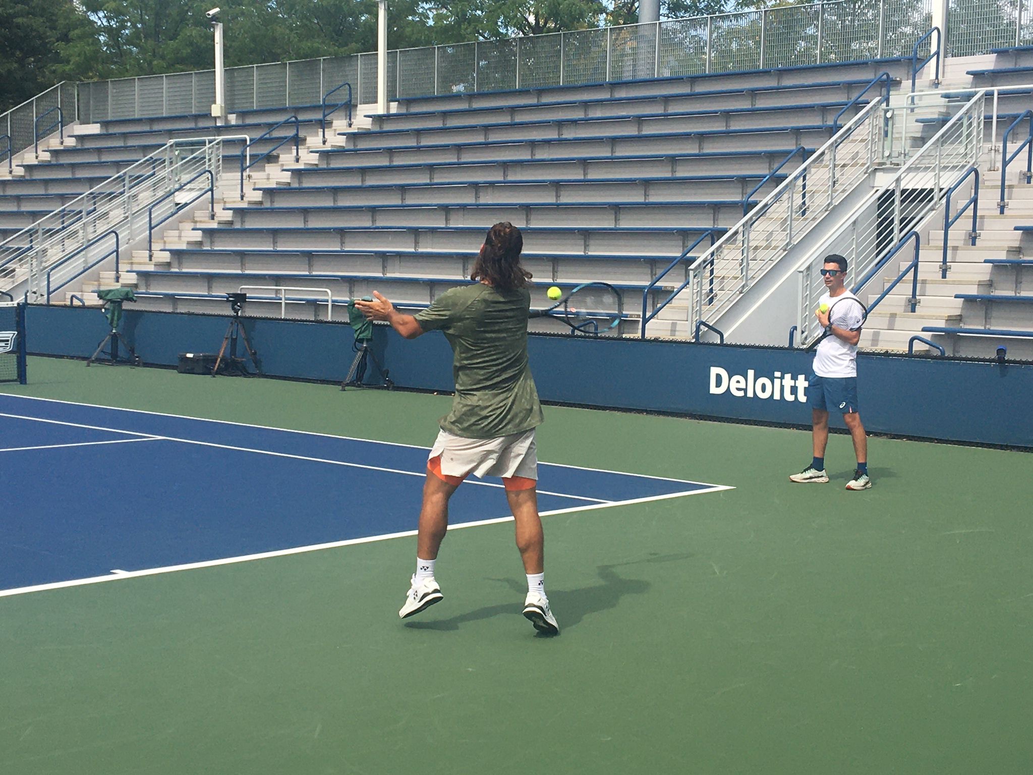 On-court training session at US Open facilities